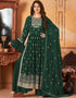 Green Fox Georgette Sharara Salwar Suit Closure View