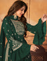 Green Fox Georgette Sharara Salwar Suit Back View