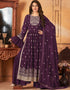 Wine Fox Georgette Sharara Salwar Suit