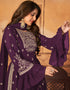 Wine Fox Georgette Sharara Salwar Suit Back View