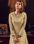 Light Yellow Butter Fly Net Chudidar Anarkali