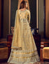 Light Yellow Butter Fly Net Chudidar Anarkali