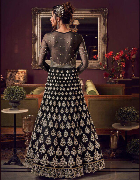 Black Premium Net Chudidar Anarkali