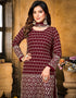 Maroon Oak Faux Georgette Sharara Suit Closure View