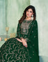 Bottle Green Faux Georgette Pant Straight Salwar Kameez