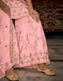 Designer Party Wear Readymade Salwar Suit Pink Heavy Faux Georgette Sharara Suit Back View