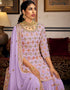 Designer Party Wear Readymade Salwar Suit Light Purple Heavy Faux Georgette Sharara Suit Close-up View