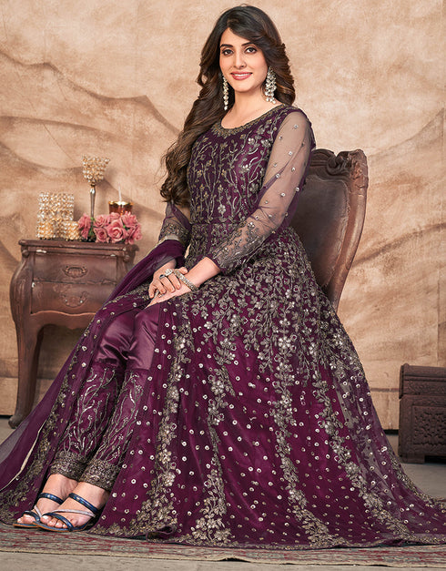 Twilight Lavender Net Pant Anarkali
