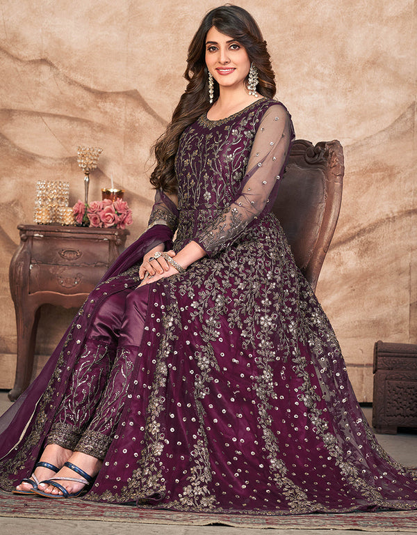 Twilight Lavender Net Pant Anarkali