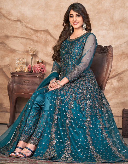 Hippie Blue Net Pant Anarkali