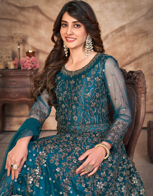 Hippie Blue Net Pant Anarkali Closure View