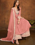 sophisticated dusky rose faux georgette heavy designer wedding wear salwar suit with dusky rose faux georgette df-26-20264 Close-up View