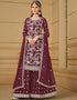 chic wine berry faux georgette heavy designer wedding wear salwar suit with wine berry faux georgette df-29-10292 Close-up View
