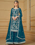 trendy sherpa blue faux georgette heavy designer wedding wear salwar suit with sherpa blue faux georgette df-29-10293 Close-up View