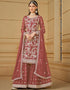 elegant rust faux georgette heavy designer wedding wear salwar suit with rust faux georgette df-29-10294 Close-up View