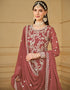 elegant rust faux georgette heavy designer wedding wear salwar suit with rust faux georgette df-29-10294 Back View