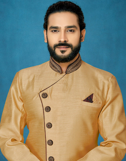 Chiku Kurta Dhupion Art Silk Dhoti Closure View