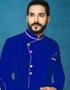 Royal Blue Kurta Dhupion Art Silk Breaches Pant Closure View