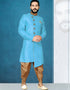 Sky Blue Kurta Dhupion Art Silk Dhoti