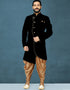 Black Kurta Dhupion Art Silk Dhoti