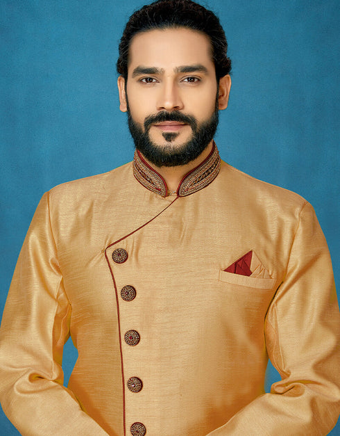 Chiku Kurta Dhupion Art Silk Dhoti Closure View