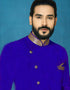 Royal Blue Kurta Dhupion Art Silk Dhoti Closure View