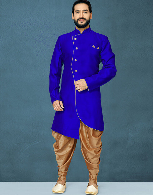 Royal Blue Kurta Dhupion Art Silk Dhoti