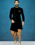 Black Kurta Dhupion Art Silk Dhoti