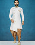 White Kurta Dhupion Art Silk Dhoti