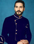 Navy Blue Kurta Dhupion Art Silk Breaches Pant Closure View