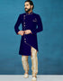 Navy Blue Kurta Dhupion Art Silk Breaches Pant