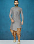 Gray Kurta Dhupion Art Silk Dhoti