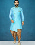 Sky Blue Kurta Dhupion Art Silk Dhoti
