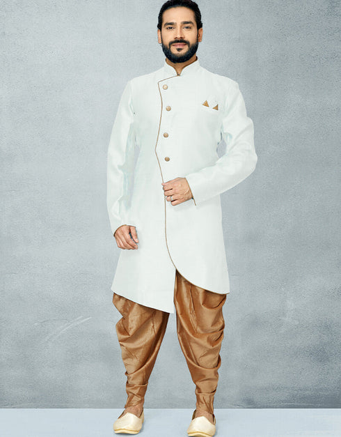 White Kurta Dhupion Art Silk Dhoti