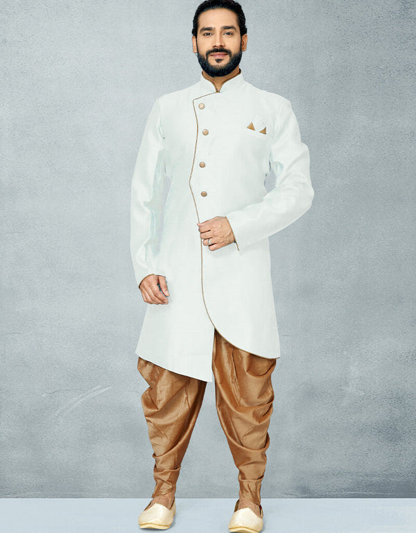 White Kurta Dhupion Art Silk Dhoti