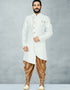 White Kurta Dhupion Art Silk Dhoti