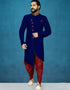 Navy Blue Kurta Dhupion Art Silk Dhoti