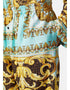 Gold Soft Satin Silk Pant Shirt Side View
