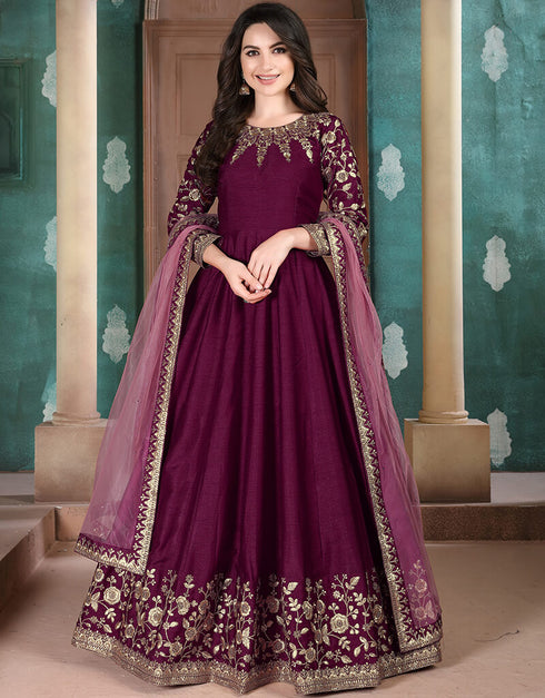 Blue Silk Anarkali Anarkali