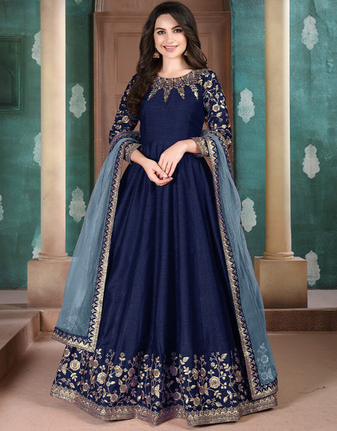 Maroon Silk Anarkali Anarkali