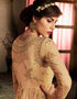 Heavy Designer Wedding Wear Salwar Suit Brown Sugar Net Pant Anarkali Close-up View