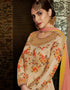 Heavy Designer Wedding Wear Salwar Suit Sorrell Brown Handloom Pant Anarkali Close-up View