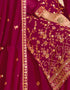 chic wine red georgette designer traditional wedding wear salwar suit with wine red georgette ie-4-1122 Back View