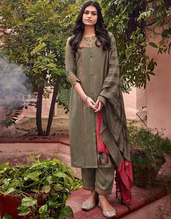 Weaving Viscose Mehendi Suit Suit Pant Bottom