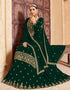 trendy dark green georgette designer traditional wedding wear salwar suit with dark green georgette ie-5-1123 Back View