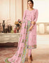 Pink Chudidar style Suit Faux Georgette Salwar Kameez in Embroidery, Stone & Lace Work