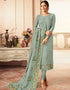 Green Chudidar style Suit Faux Georgette Salwar Kameez in Embroidery, Stone & Lace Work