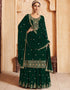 trendy dark green georgette designer traditional wedding wear salwar suit with dark green georgette ie-5-1123 Front View