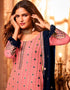 Pink Sharara style Suit Faux Georgette Salwar Kameez in Embroidery, Sequins & Lace Work Closure View