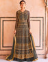 Grey Lehenga style Suit Semi-Stitched Suits Salwar Kameez in Swaroski Embroidery, Stone & Lace Work